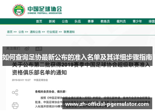 如何查询足协最新公布的准入名单及其详细步骤指南