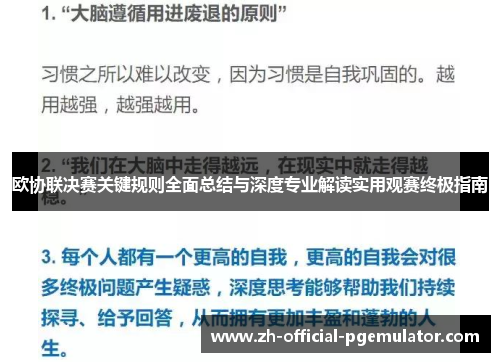 欧协联决赛关键规则全面总结与深度专业解读实用观赛终极指南